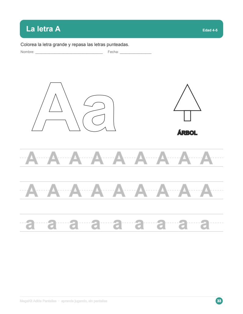 Página de la letra A